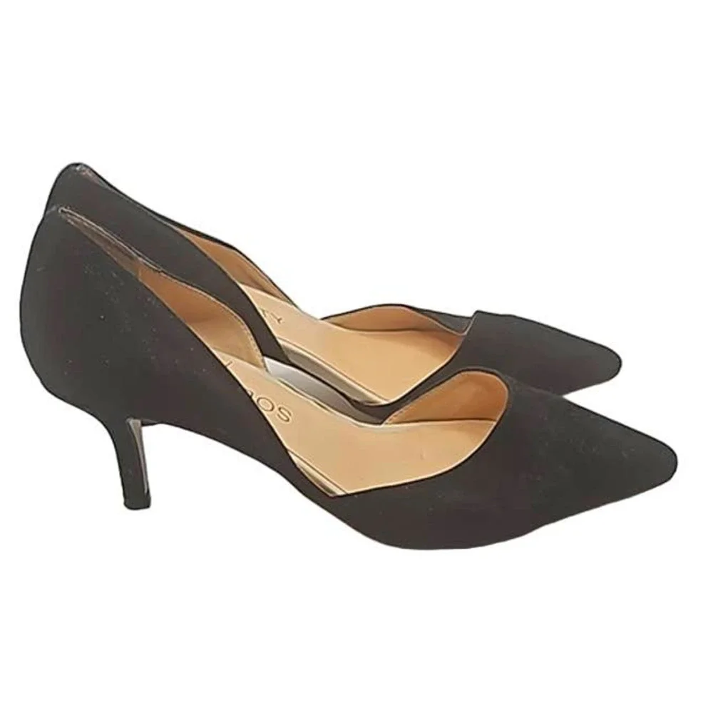 Sole Society Black Pointed D'Orsay Heels